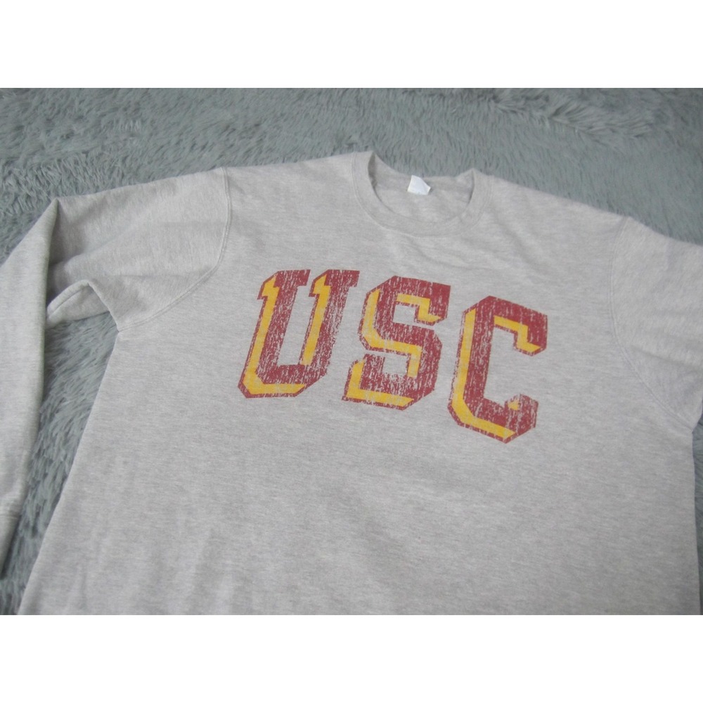USC Trojans Sweatshirt Crewneck Mens Large Gray NCAA Football Port &‎ Company - Picture 2 of 9